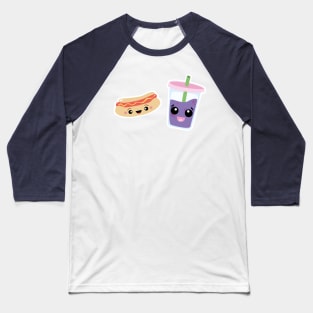 Hot Dog & Boba Bubble Tea Baseball T-Shirt